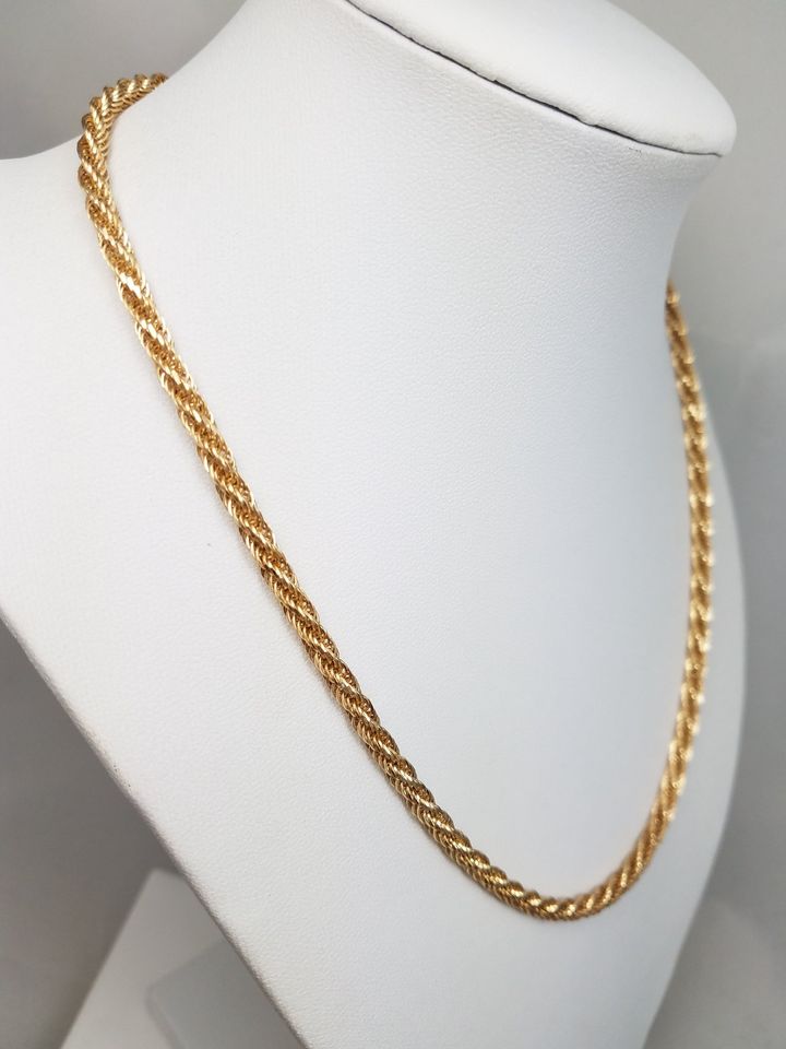 Fancy Link Hollow 14k Yellow Gold 18" Necklace