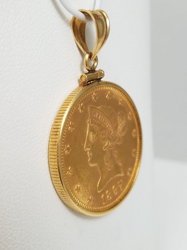 Impressive 1897 $10 90% Gold Coin Pendant