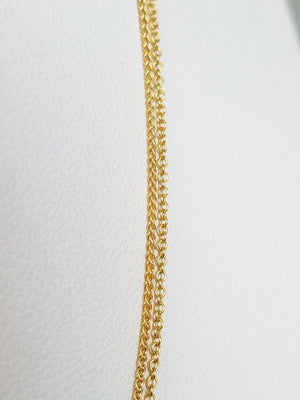 Double Layer 18k Yellow Gold Cable Link 16.5" Necklace