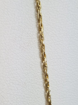 Gleaming 14k Yellow Gold Solid Wheat 20" Chain Necklace