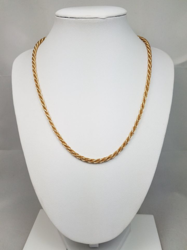 Fancy Link Hollow 14k Yellow Gold 18" Necklace