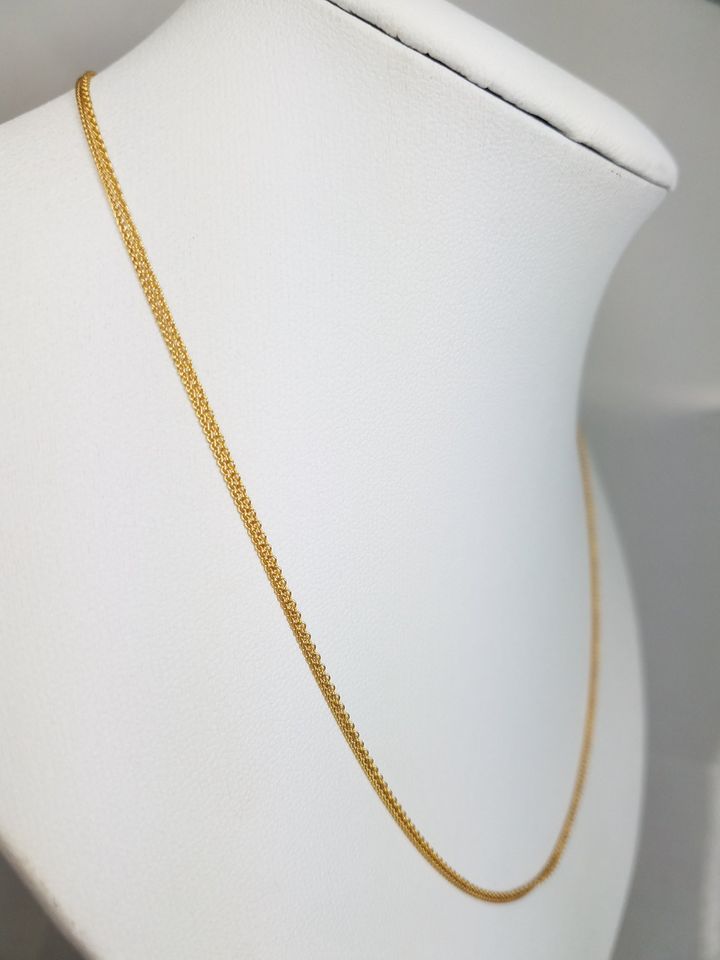 Double Layer 18k Yellow Gold Cable Link 16.5" Necklace