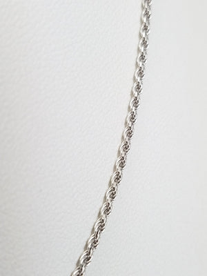 New! Classic 17" Solid 18k White Gold Diamond Cut Rope Chain Necklace