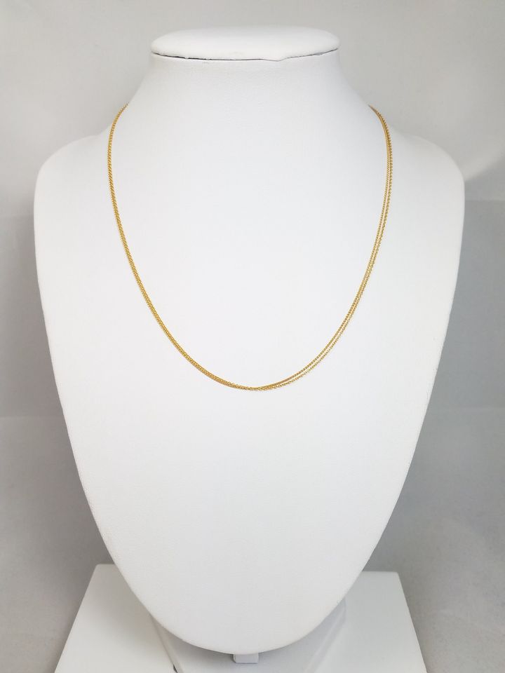 Double Layer 18k Yellow Gold Cable Link 16.5" Necklace