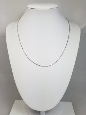 New! Classic 17" Solid 18k White Gold Diamond Cut Rope Chain Necklace