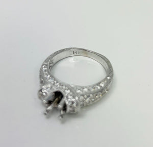 New! Stunning 14k White Gold Natural Diamond Engagement Ring Mount