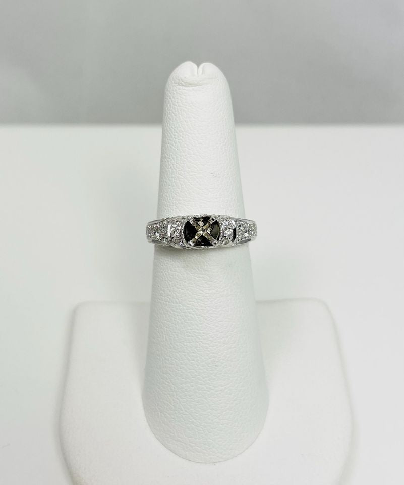 New! Stunning 14k White Gold Natural Diamond Engagement Ring Mount