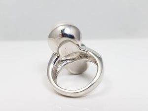 Big Showy Tahitian Pearl Platinum Ring