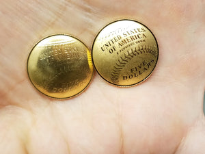 Two 2014 Domed U.S. Mint Baseball Gold Coins