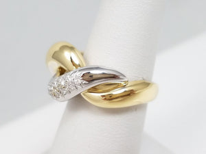 Luxurious 18k Two Tone Gold Natural Diamond Custom Ring