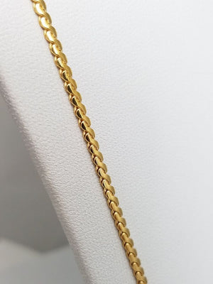 Eye Catching 24" 18k Solid Yellow Gold Fancy Link Chain Necklace