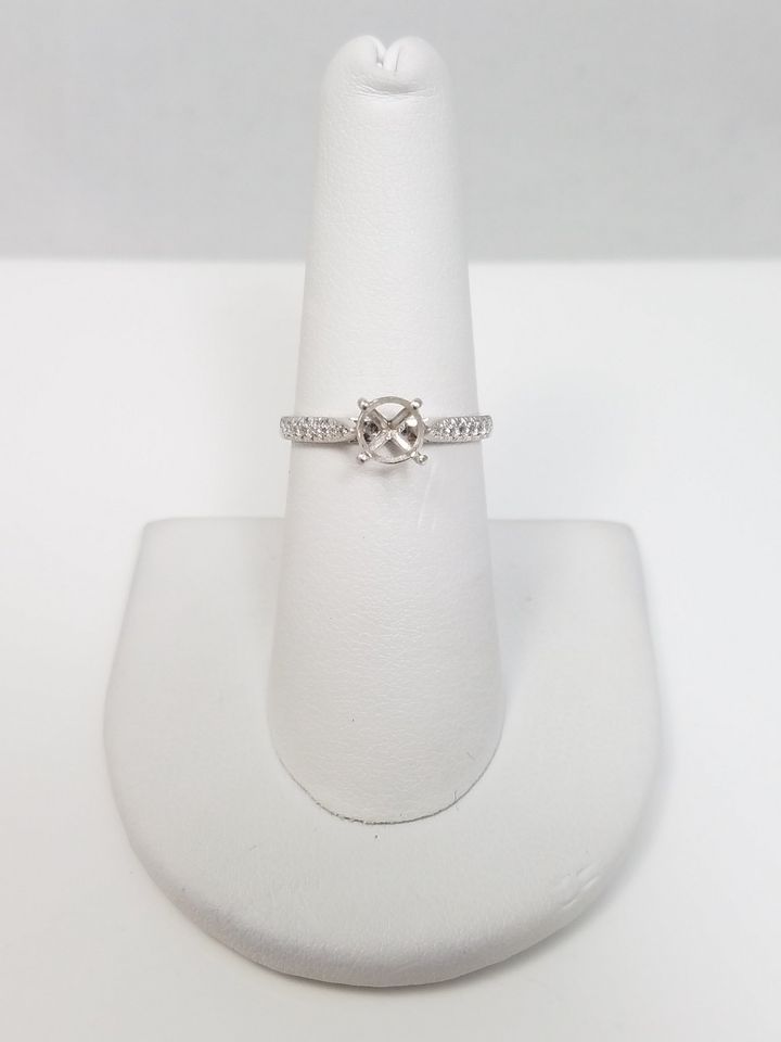 Dainty Platinum Natural Diamond Engagement Ring Mount