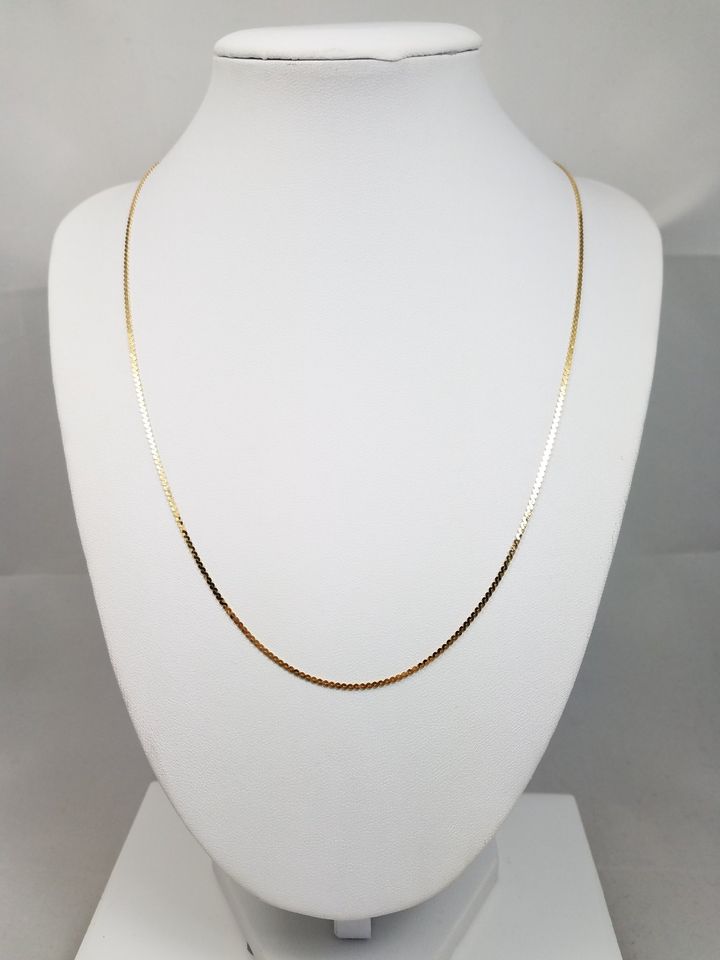 Classic 19.75" Solid 14k Yellow Gold Serpentine Link Chain Necklace