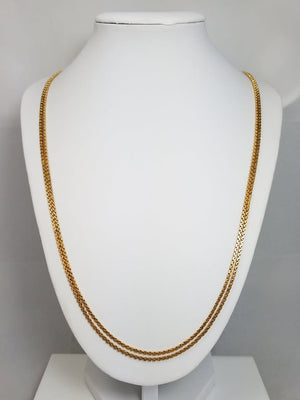 Magnificent Layered Double Chain 21k Gold 28" Necklace