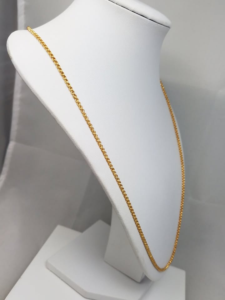 Deluxe Solid 20k+ Yellow Gold Fancy Rolo Link 24" Chain