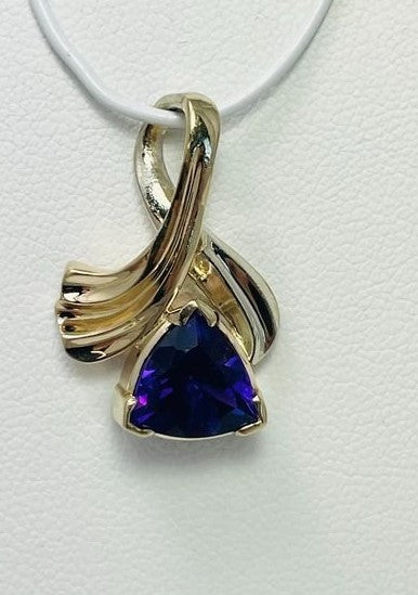 Custom 1.75ct Natural Amethyst 14k Two Tone Gold Pendant