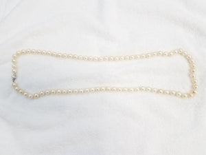 Vintage 30" 10k White Gold Natural Cultured Akoya Pearl Strand To Restring