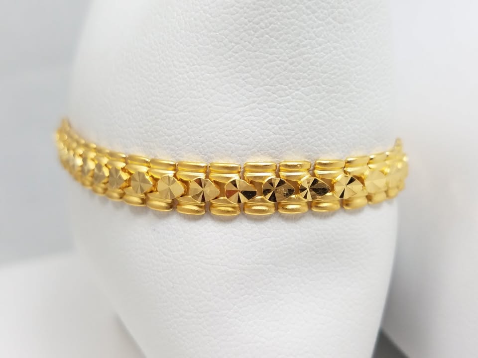 Sexy 7.25"- 8.25" Adjustable 22k Yellow Gold Fancy Link Bracelet