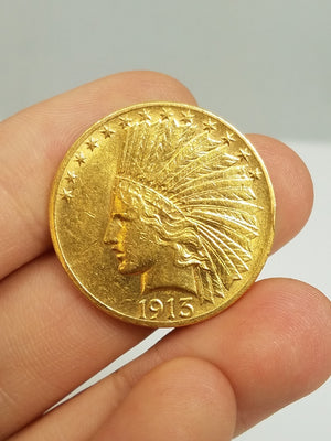 Sharp 1913 US $10 Indian Head Gold Coin