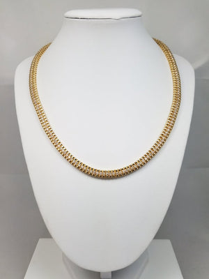 Luxurious 18.5" 14k Yellow Gold Natural Diamond Fancy Link Necklace