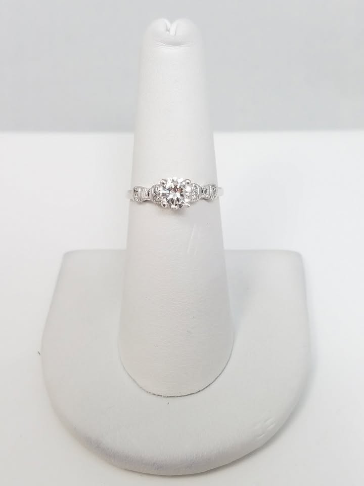 Elegant Platinum Natural Diamond Engagement Ring