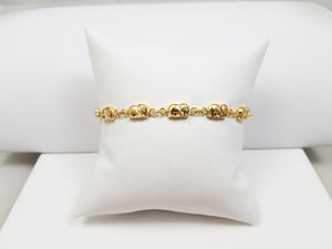 Cute 7" Solid 14k Yellow Gold Elephant Link Bracele