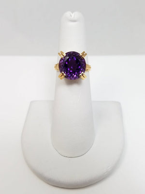 Stunning 18k Yellow Gold Natural Amethyst Custom Ring