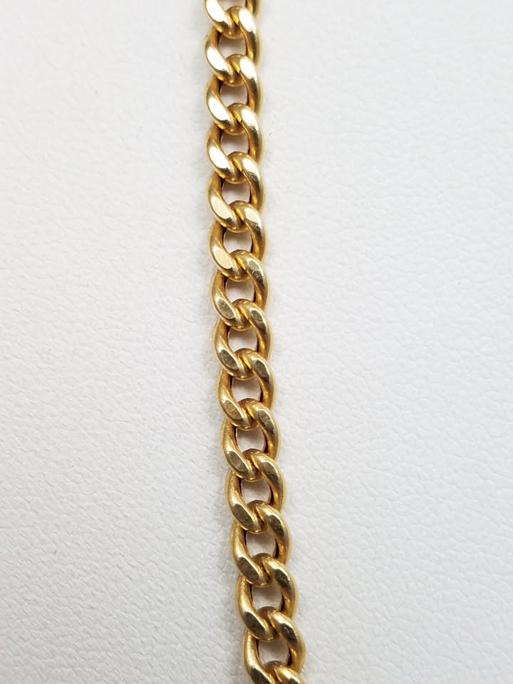 Sporty 20.5" 14k Yellow Gold Hollow Curb Link Chain Necklace