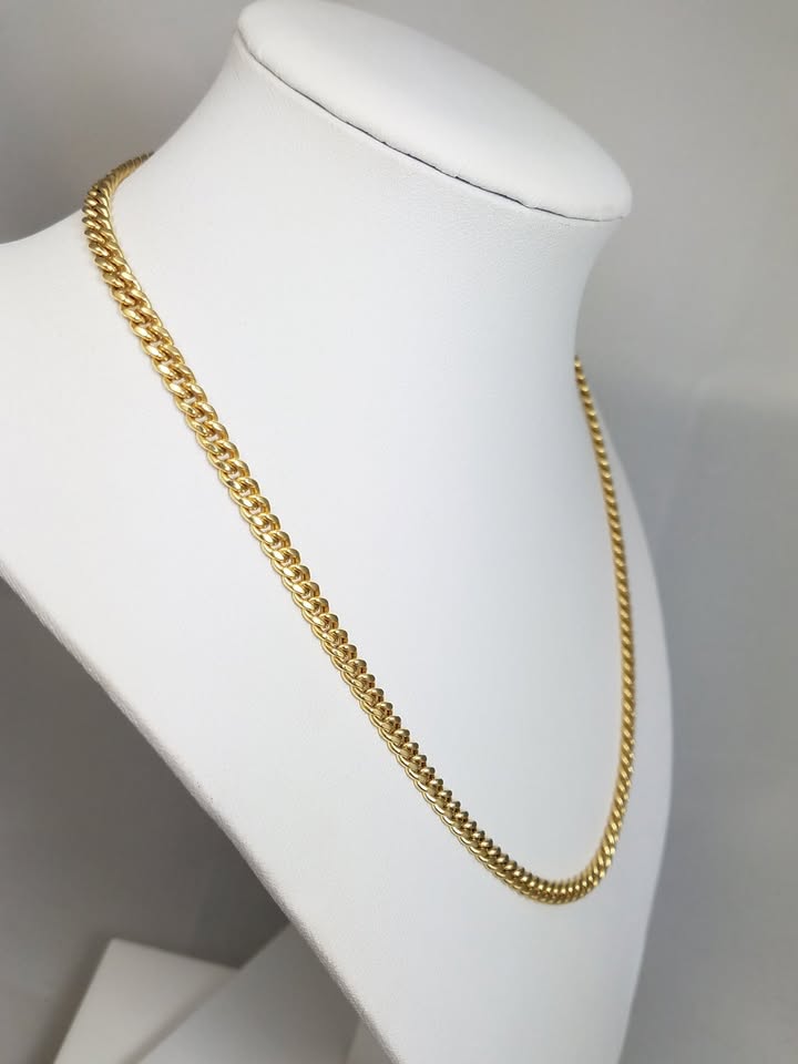 10k Yellow Gold Hollow Cuban Link 4.4mm/18" Necklace