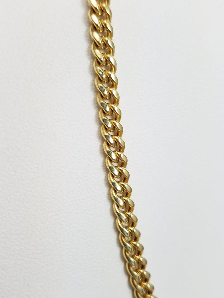 10k Yellow Gold Hollow Cuban Link 4.4mm/18" Necklace