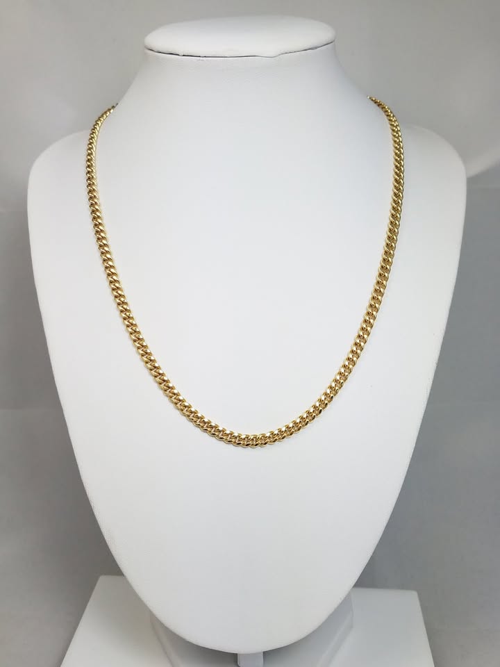 10k Yellow Gold Hollow Cuban Link 4.4mm/18" Necklace