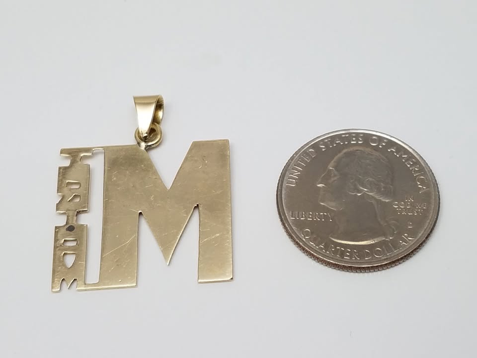 Vintage 14k Yellow Gold "MIRIAM" Pendant