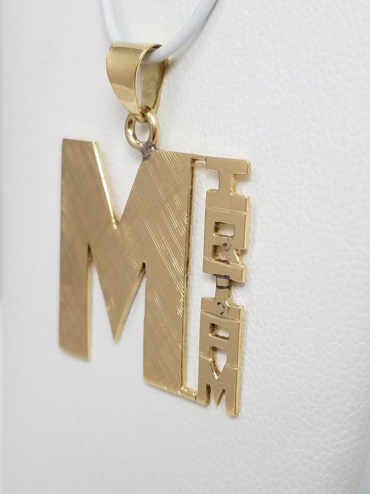 Vintage 14k Yellow Gold "MIRIAM" Pendant