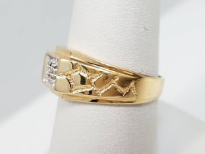 10k Yellow Gold Natural Diamond Ring Band