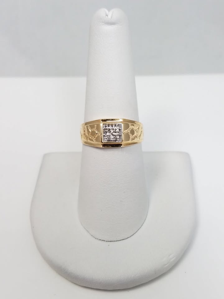 10k Yellow Gold Natural Diamond Ring Band