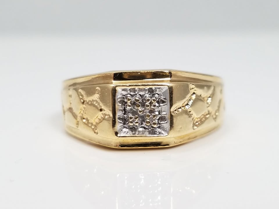 10k Yellow Gold Natural Diamond Ring Band