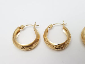 Three Pairs of 14k Yellow Gold Hoops