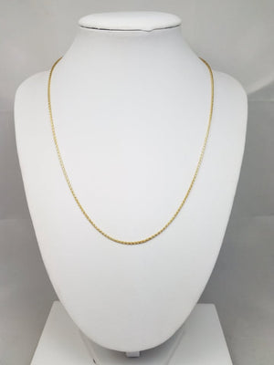 Sleek 14k Yellow Gold Solid Round Wheat 18" Chain