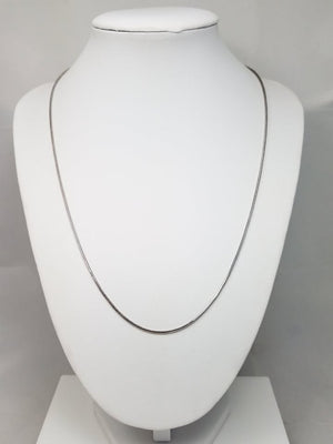 New 19.5" Solid 14k White Gold Snake Chain Necklace Italy