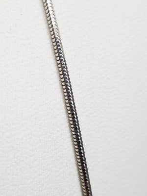 New 19.5" Solid 14k White Gold Snake Chain Necklace Italy