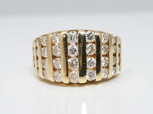 Casual 14k Yellow Gold Natural Diamond Ring Band