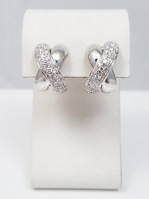 Attractive 18k White Gold Natural Diamond Earrings