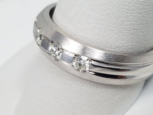 Dazzling 14k White Gold Natural Diamond Wedding Ring Band