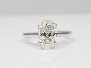 Exquisite Platinum GIA Certified 1.51ct Oval Natural Diamond Engagement Ring