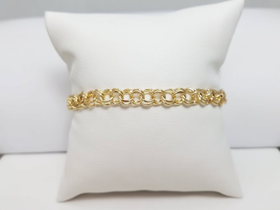 Pristine 14k Yellow Gold Solid 7" Link Bracelet