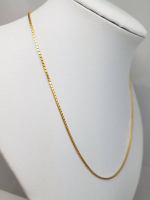 Classic 16" Solid 14k Yellow Gold Box Link Chain Necklace