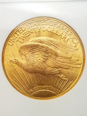 Majestic Certified 1925 US St Gaudens $20 Gold Coin MS-64