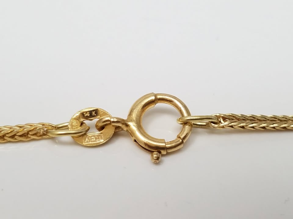 Elegant 15" Solid Foxtail Link Necklace in 14k Yellow Gold