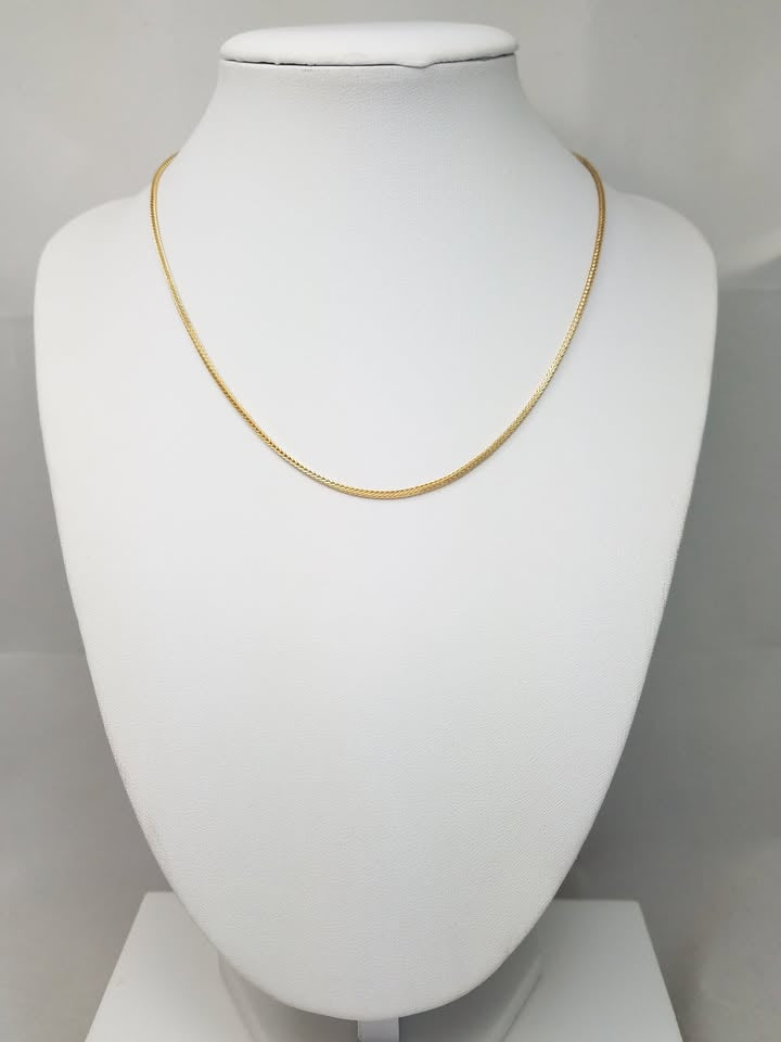 Elegant 15" Solid Foxtail Link Necklace in 14k Yellow Gold