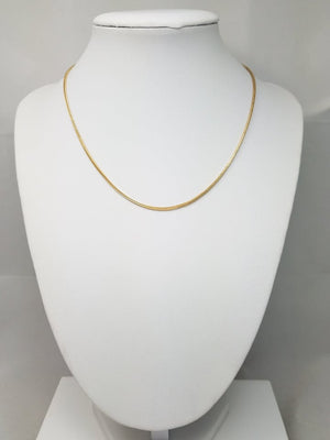 Elegant 15" Solid Foxtail Link Necklace in 14k Yellow Gold
